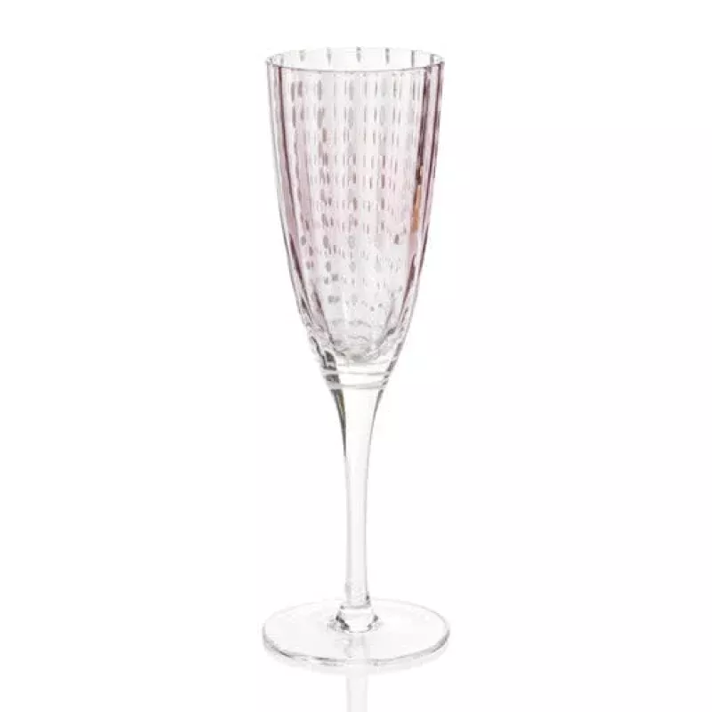 Portofino White Dot ChampagneFlute – Purple