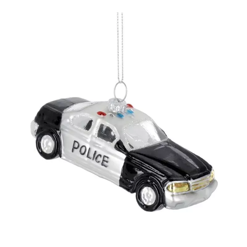 Pressed Glass Police Car Ornament
