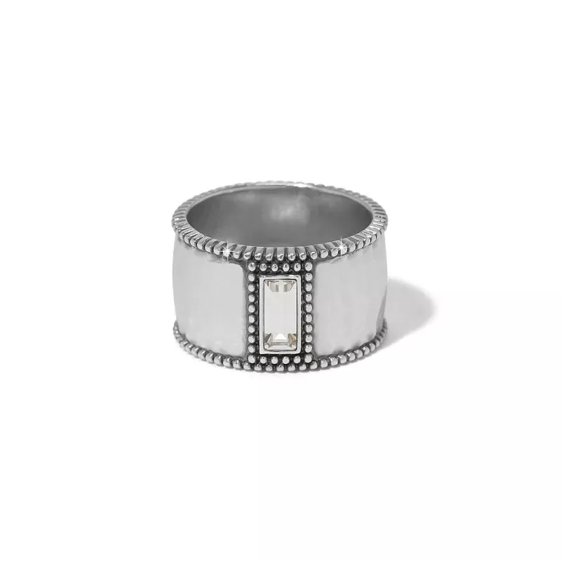 Pretty Tough Gem Crystal Wide Ring