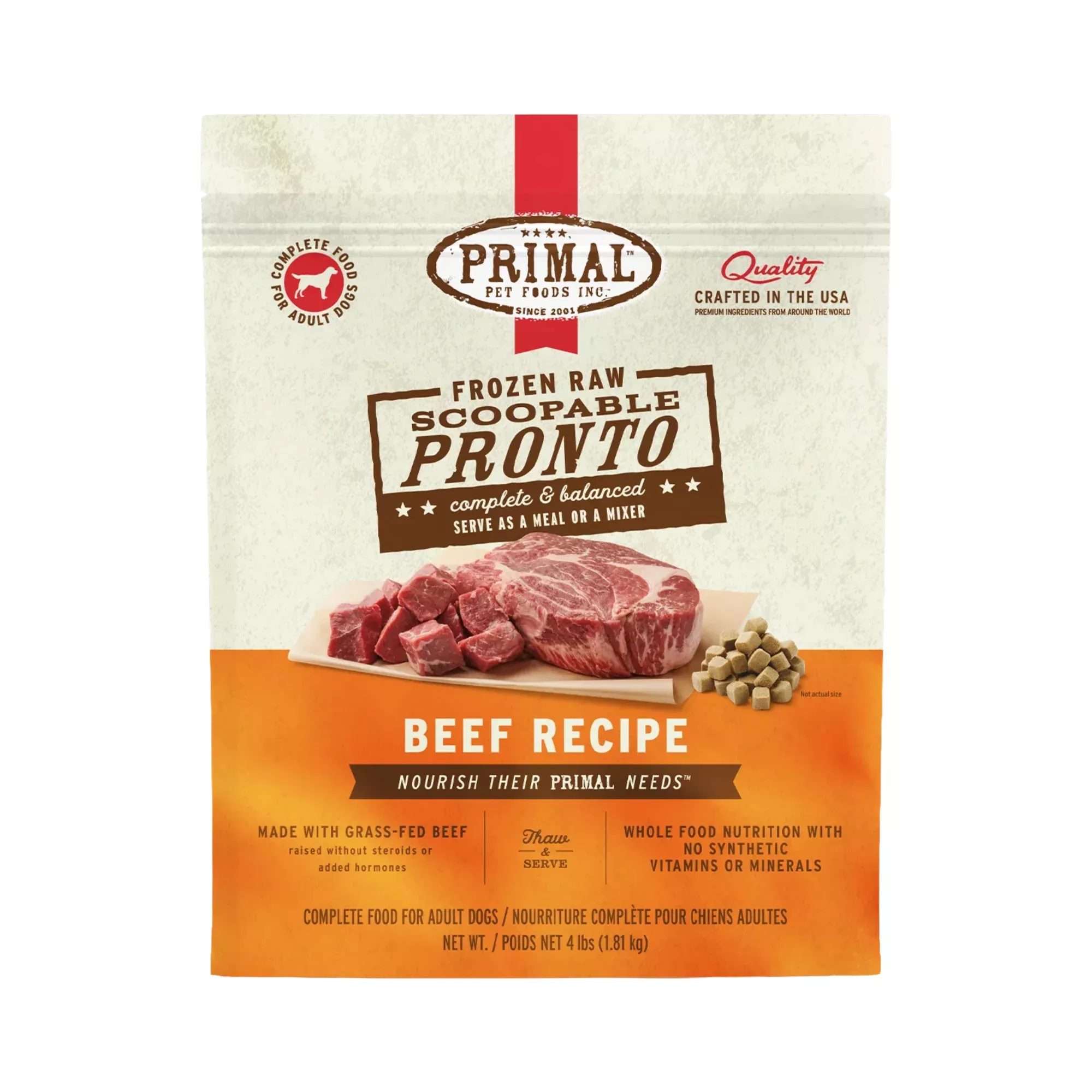 Primal Frozen Raw Dog Food- Pronto Beef