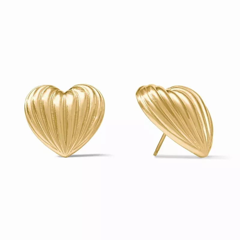 Puffy Heart Statement Stud Gold