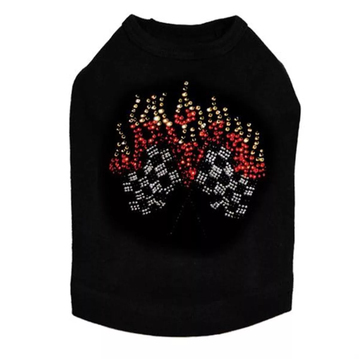 Race Flags Rhinestones Dog Tank- Many Colors