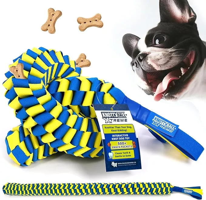 Race&Herd KnottyBall Xtreme Snuffle Ball for dogs, Interactive Dog Puzzle Toy for Dogs, Stimulating Dog Toys for Boredom, Treat Puzzle Toys for Dogs Enrichment, Snuffle Treat Dispensing Smart Dog Toys