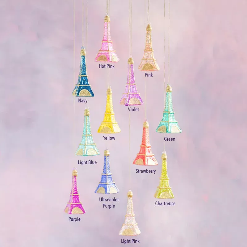 Rainbow Eiffel Tower Ornament|Yellow&Green&Chartreuse&Violet&Pink&Light Blue&Light Pink
