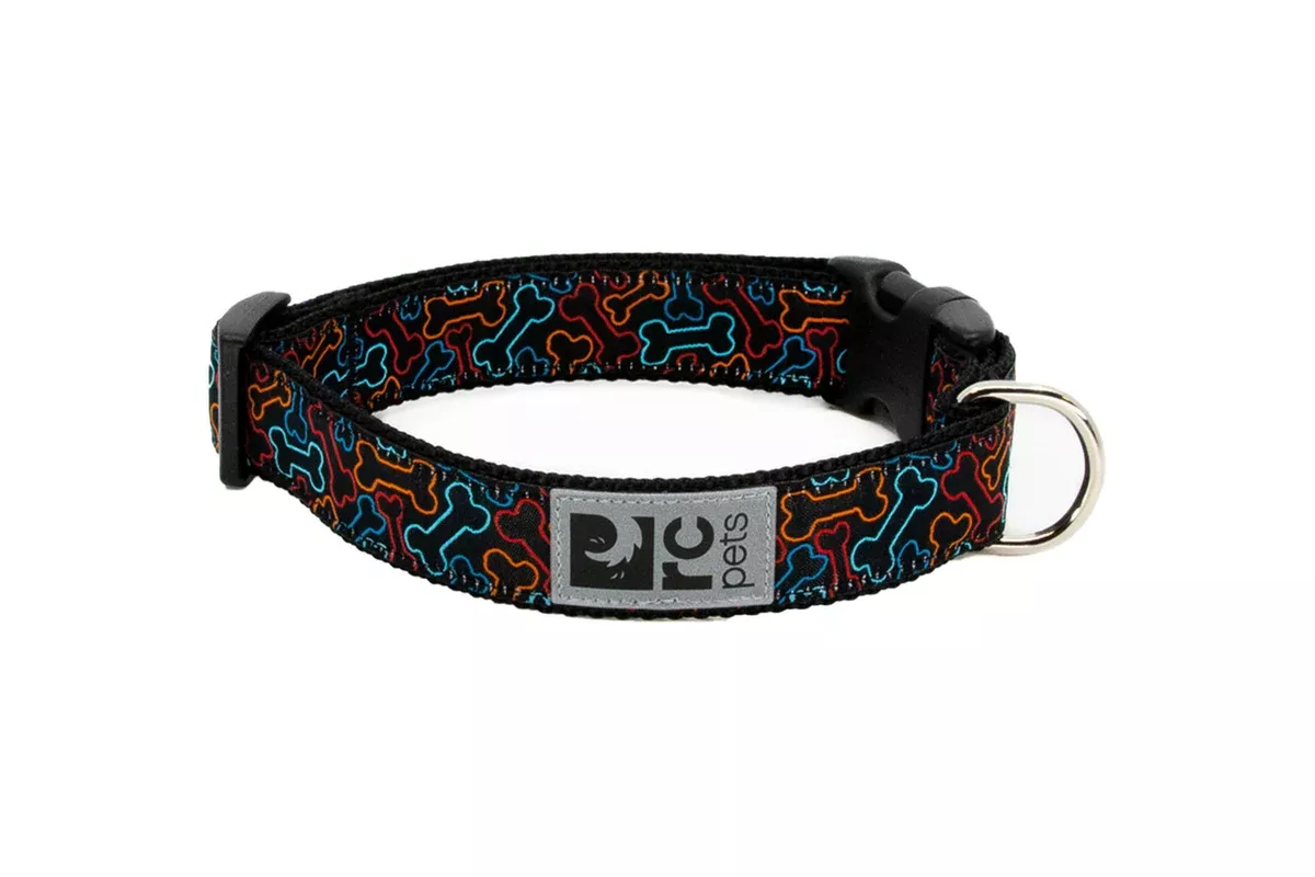 RC Pet Clip Dog Collar - S 3/4" - Bones