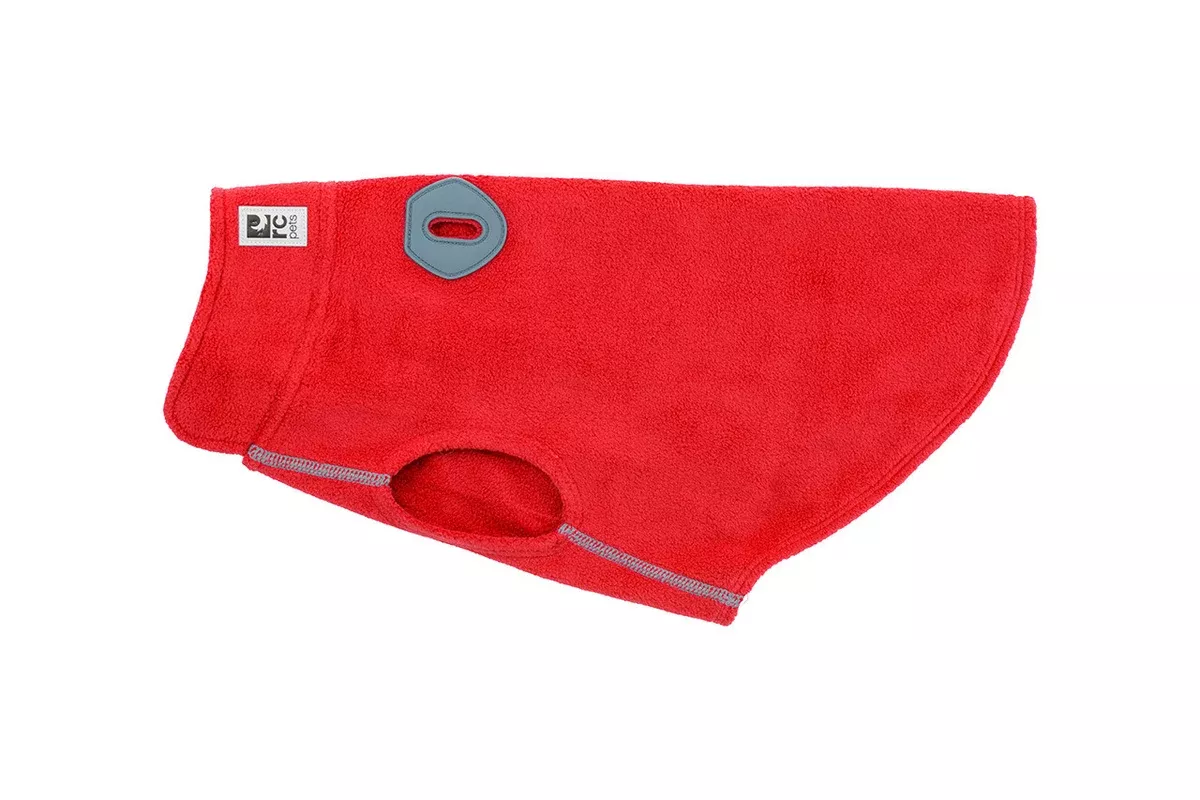 RC Pets Baseline Fleece Dog Coat – Size 10 – Red & Grey