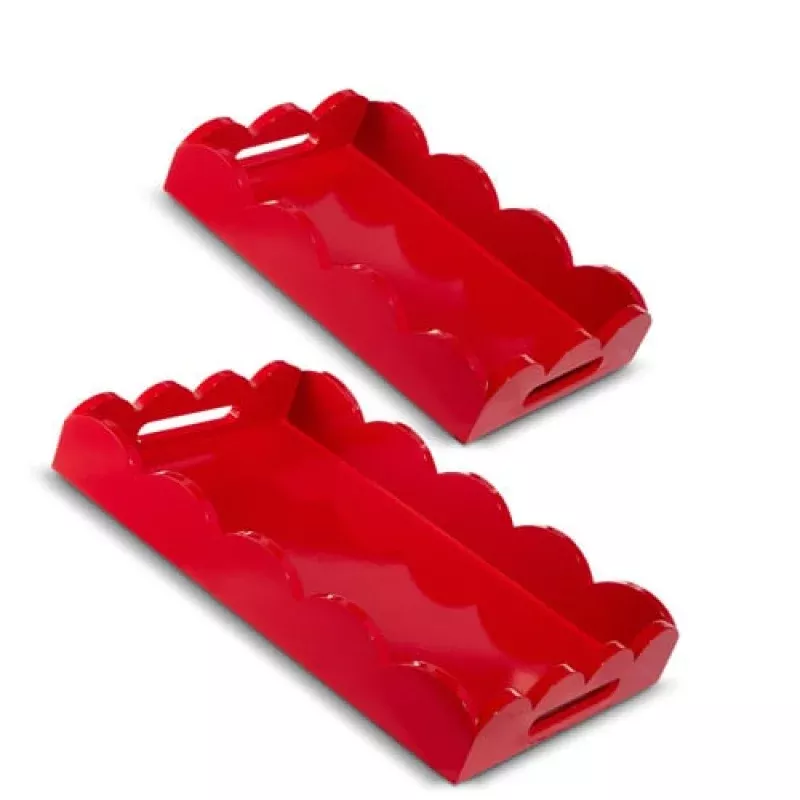 Rectangle Red Scalloped Tray-Sold Individually