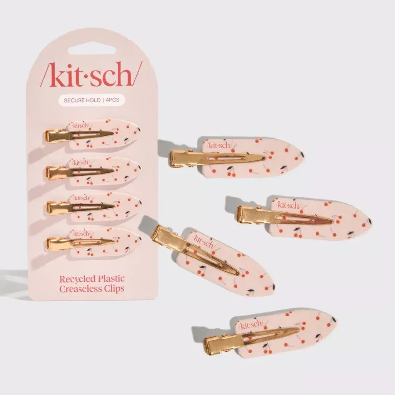 Recycled Plastic Creaseless Clips 4pc Set – Cherry Print