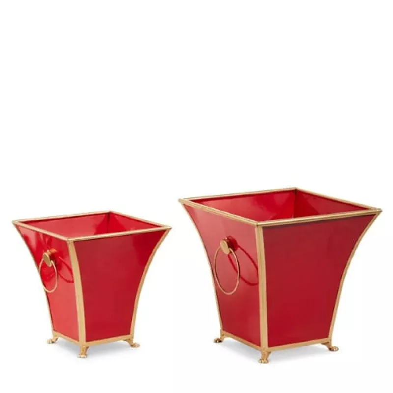Red and Gold Cache Pot – Sold Individually