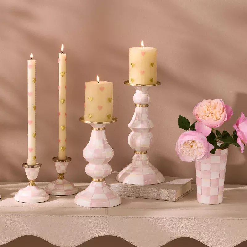 Rosy Check Pillar Candlestick|Medium&Large