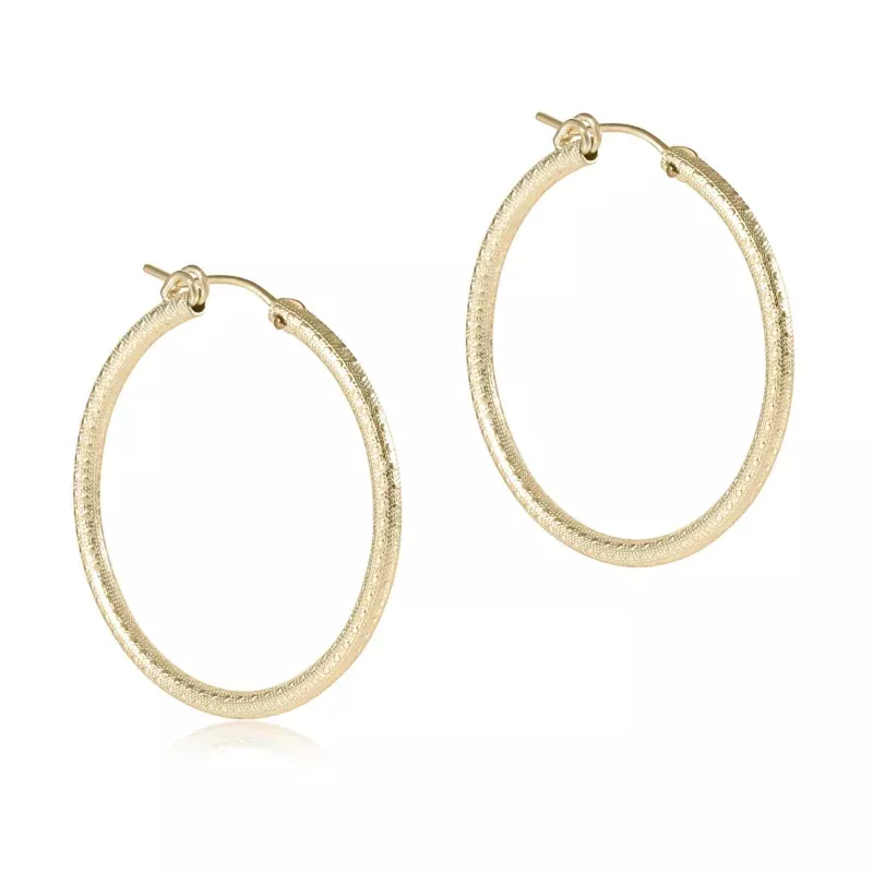 Round Gold 1.25 Hoop – Textured