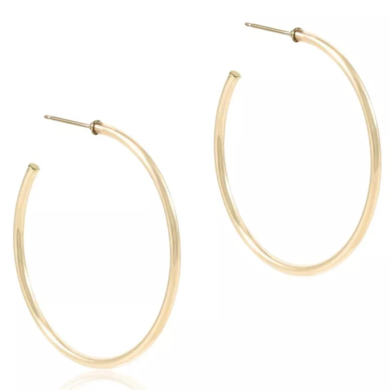 Round Gold 1.75 Post Hoop – 2mm – Smooth