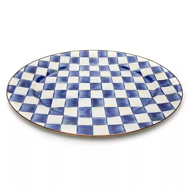 Royal Check Enamel Oval Platter