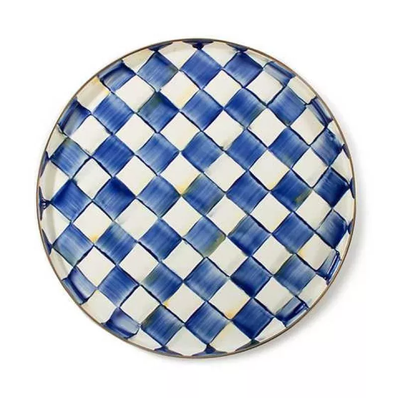 Royal Check Enamel Round Tray