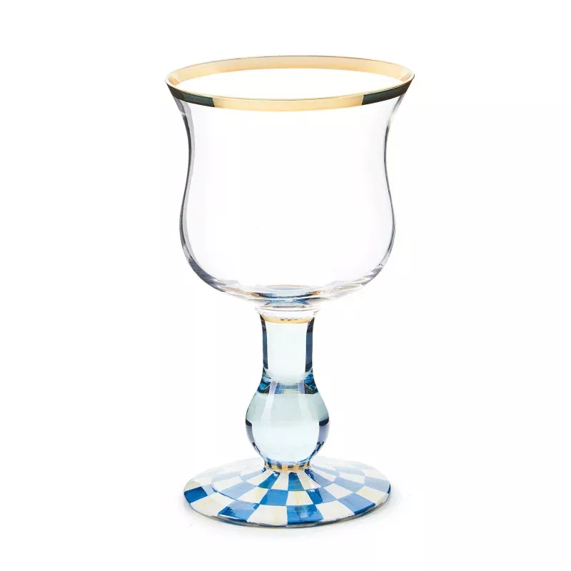 Royal Check Wine Glass
