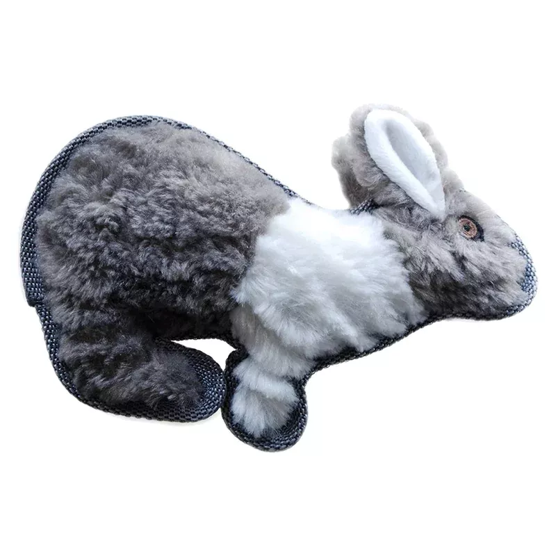 Ruff Play Grey Rabbit Plush Dog Toy