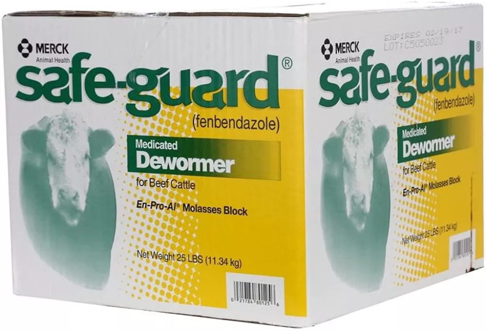 Safe-Guard En-Pro-Al Molasses Deworming Supplement Block for Cattle