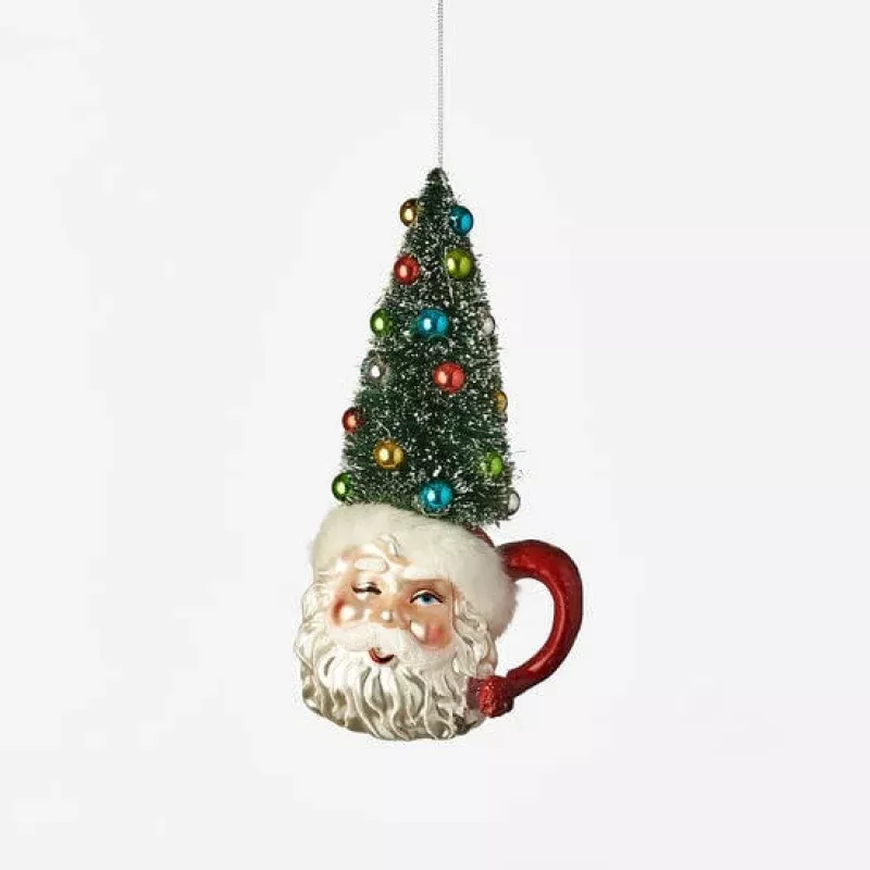 Santa Cup w/ Sisal Tree Ornament
