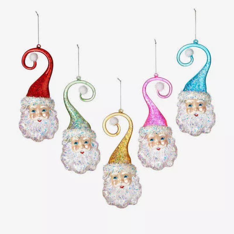 Santa Multi Colored Swirl Hat Ornament