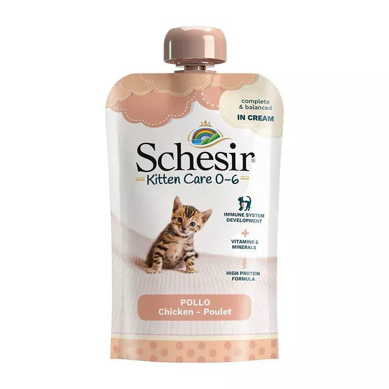 Schesir Kitten Cream Pouches Complete, 150g – chicken