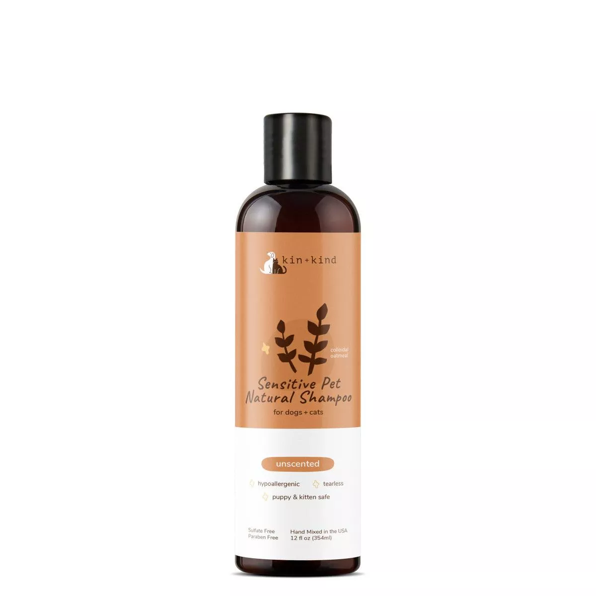 Sensitive Skin Natural Shampoo for Puppies & Kittens Unscented 12 oz