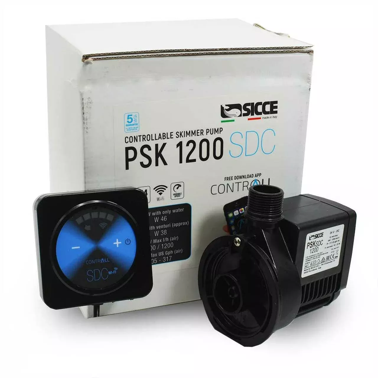 Sicce SDC PSK 1200 Controllable Skimmer Pump – 320 GPH