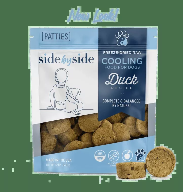 Side By SideCooling – Freeze Dried Raw Duck Patties