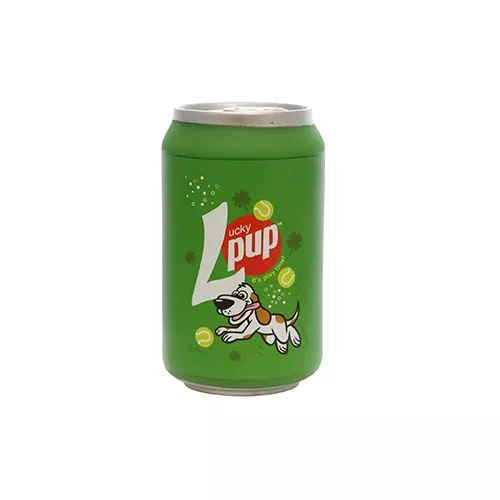 Silly Squeaker Soda Can Lucky Pup