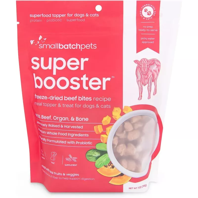 Small Batch Dog Super Booster Freeze Dried Beef Bites 7oz.