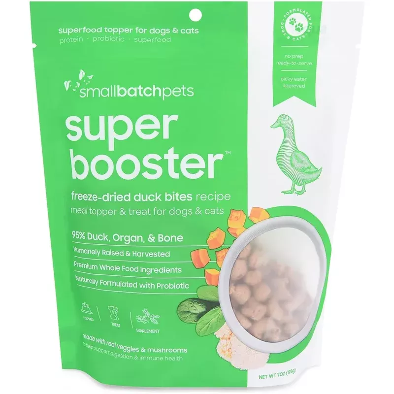 Small Batch Dog Super Booster Freeze Dried Duck Bites 7oz.