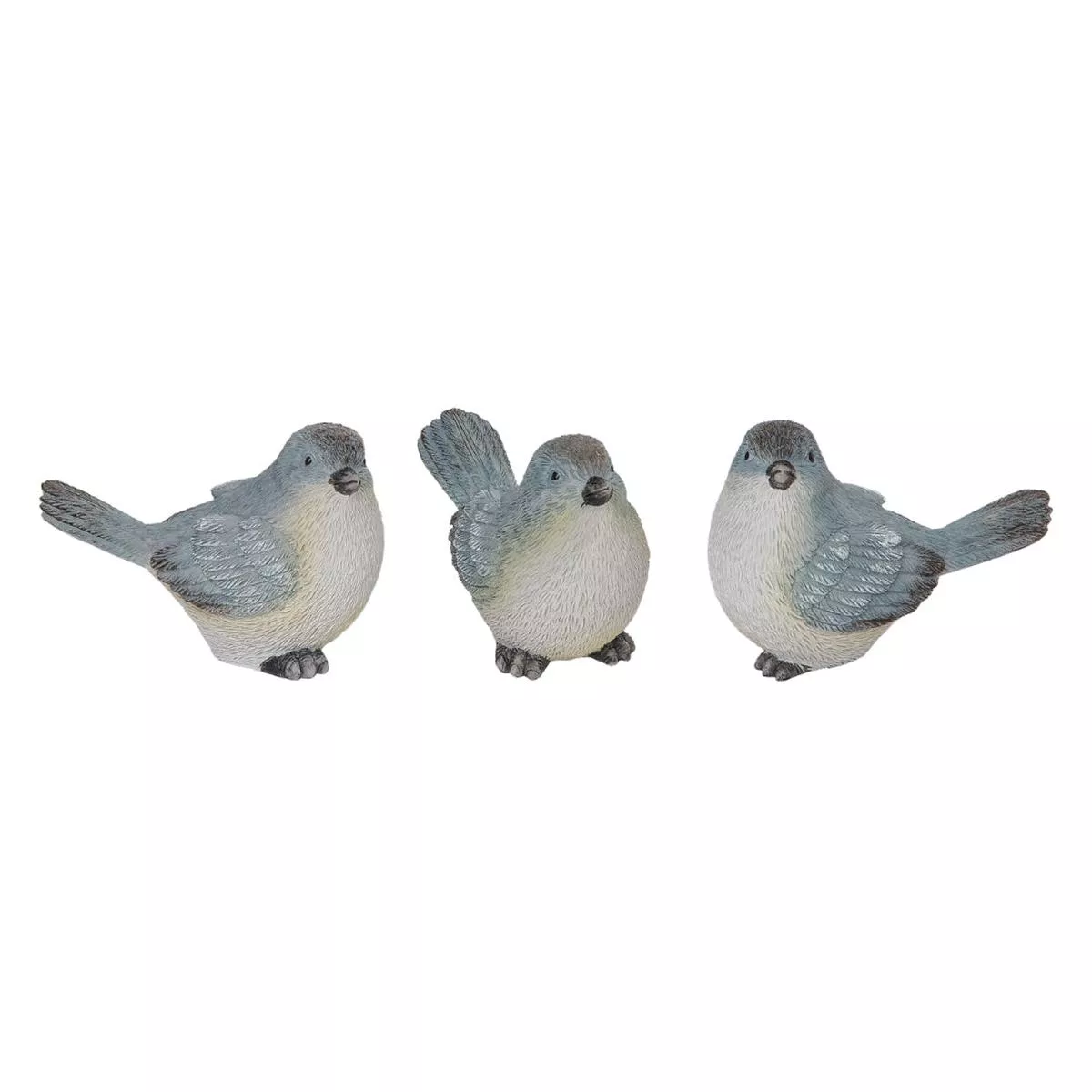Small Res Soft Grey Bird (Assortment of 3)