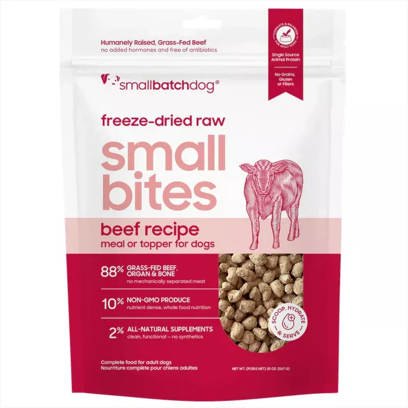 Smallbatch Beef Small Bites, Freeze-Dried Raw Dog Food