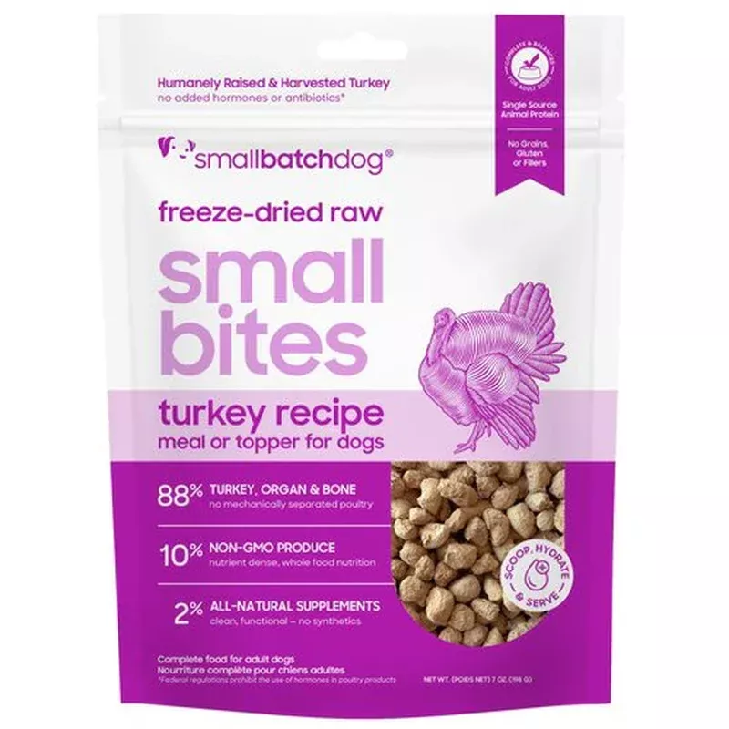 Smallbatch Turkey Small Bites, Freeze-Dried Raw Dog Food