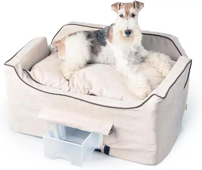 Snoozer Luxury Lookout Pet Car Seat, Large Luxury II, Buckskin with Java