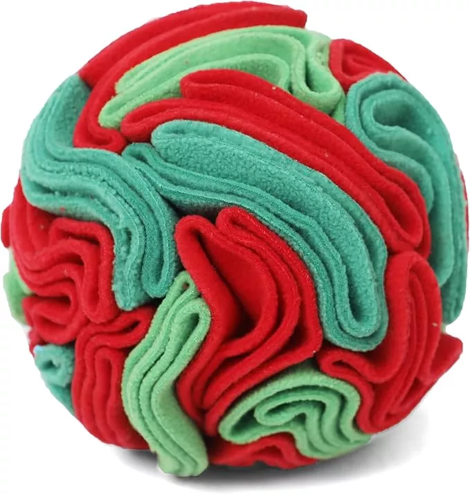Snuffle Ball for Dogs – Interactive Dog Toys to Keep Them Busy, Dog Puzzle Toy with Soft Fabric for Small, Medium, Large Dogs Daily Companionship, Training Reward Gift