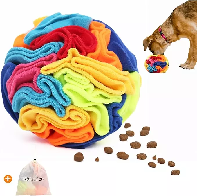 Snuffle Ball – Snuffle Ball for Dogs, Interactive Dog Toys to Keep Them Busy, Puppy Dog Puzzle Toy with Storage Bag Machine Washable