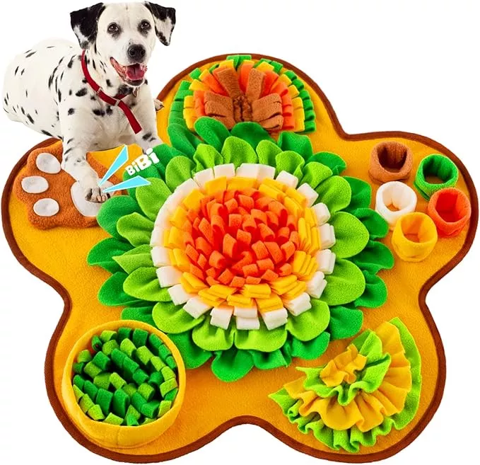 Snuffle Mat for Dogs, Pet Snuffle Mat for Small and Medium Dogs, Interactive Sniff Mat Feeding Mat for Puppies, Slow Feeder Dog Treat Mat for Training and Stress Relief