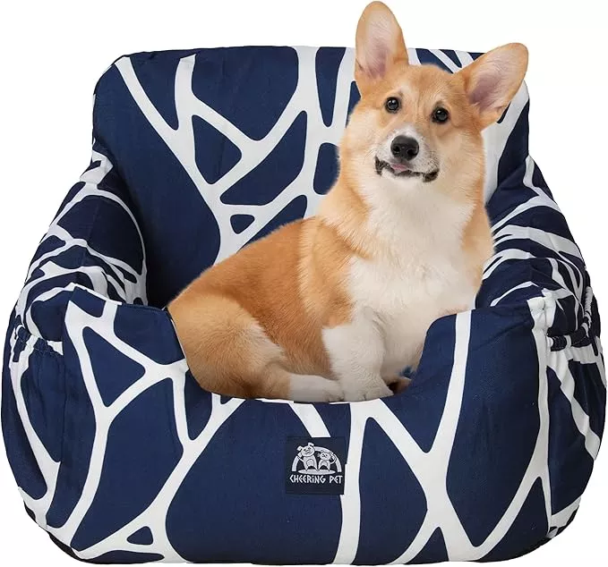 Soft & Comfortable Dog Booster Seat – Small, Medium & Large – Detachable, Washable, Secure Clip-on Safety Leash