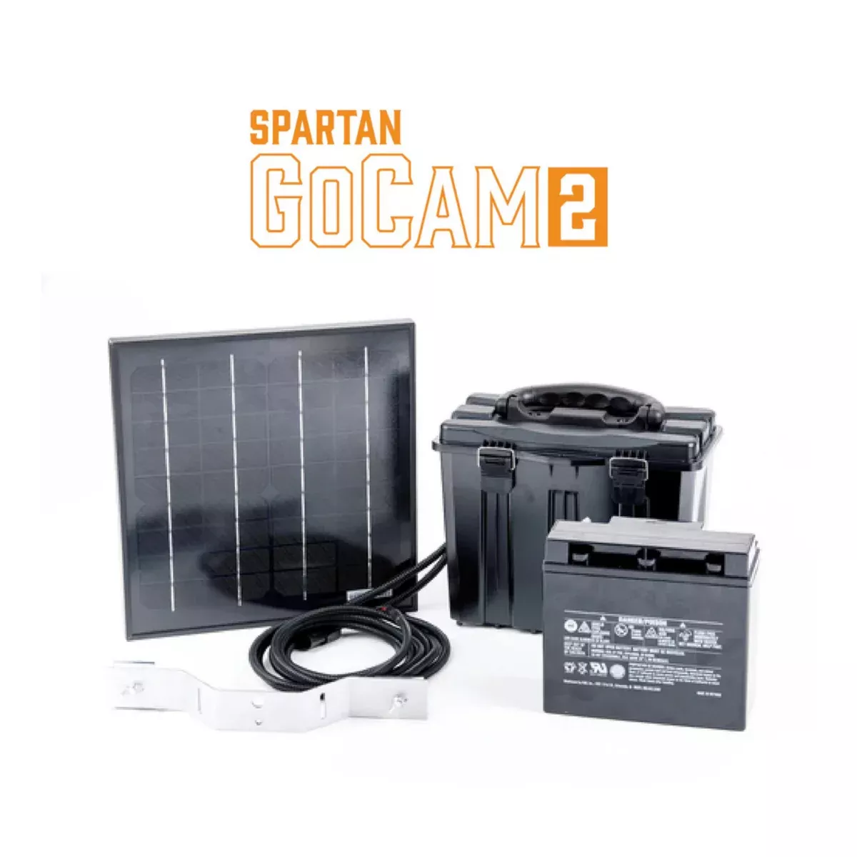 Spartan GoCam 2 Solar Panel Kit with Battery, Mount & Cable – 10W/15W Trail Camera Solar Power System