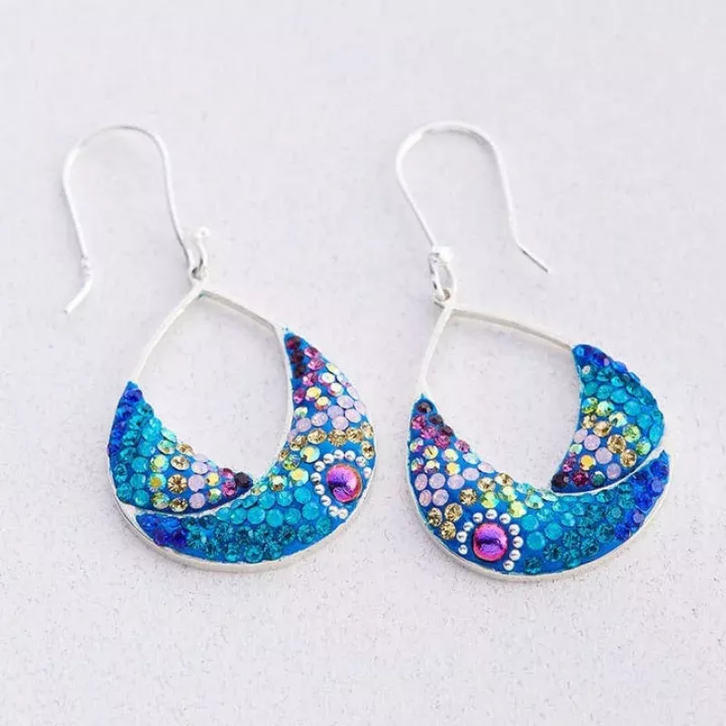 Split Pear Earrings|Blue/ Purple&Purple / Pink&Blue
