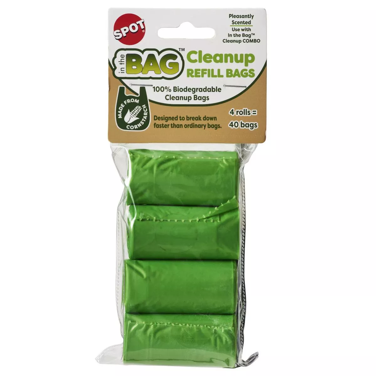 Spot In The Bag Clean-Up Bag Refill Green 4 pk