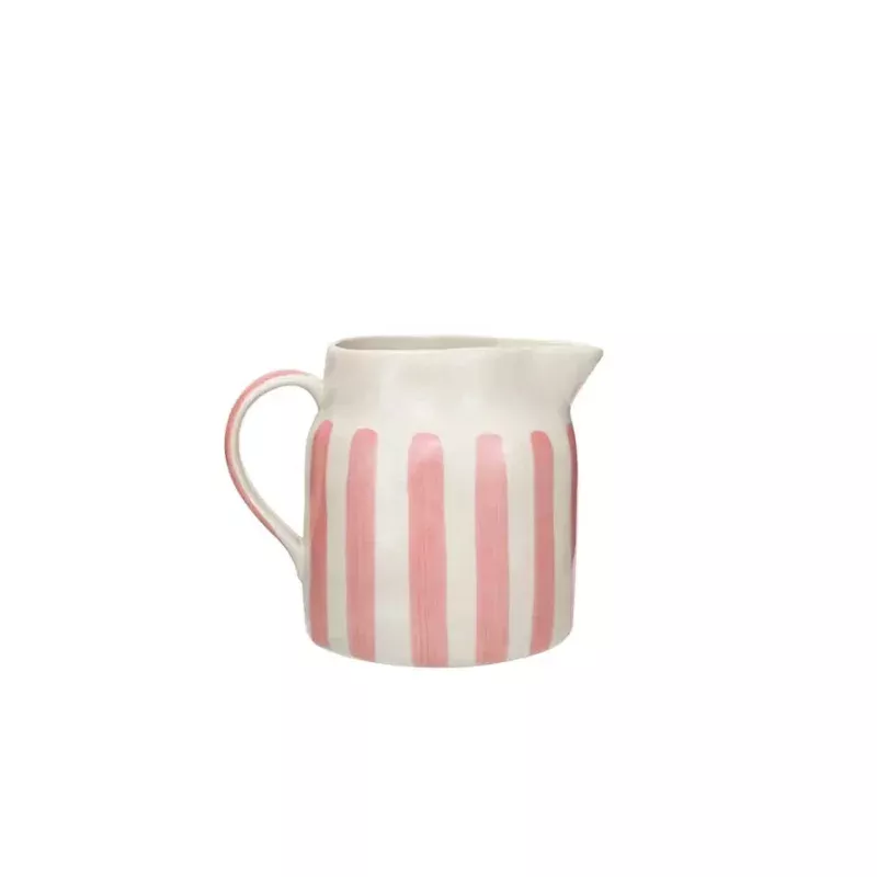 Stoneware Pitcher with Stripes