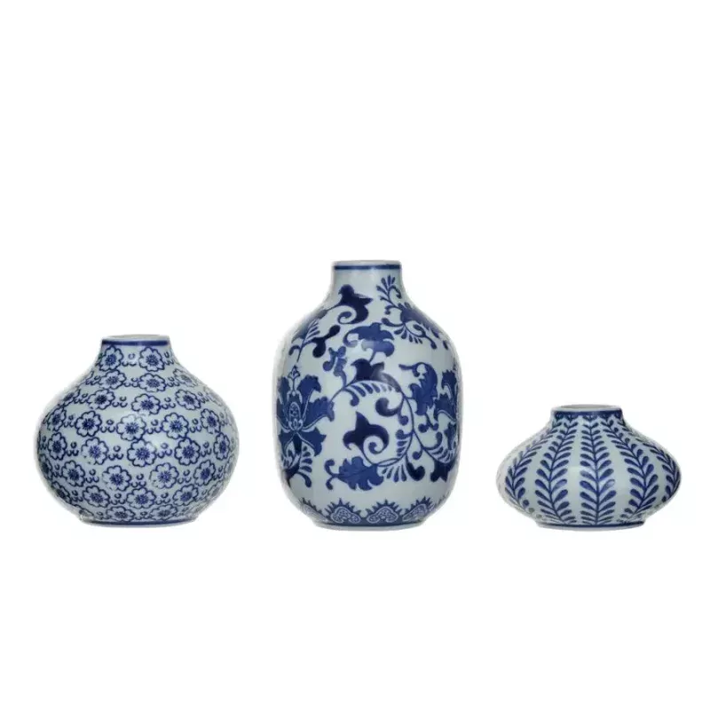Stoneware Vase Blue & White|Large&Medium&Small