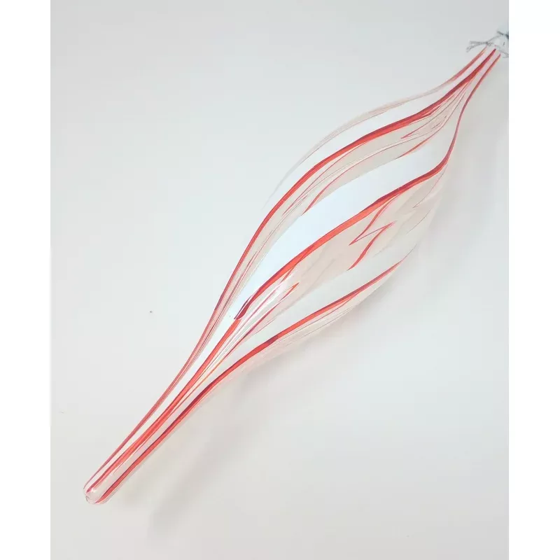 Striped Finial Ornament|White&Red