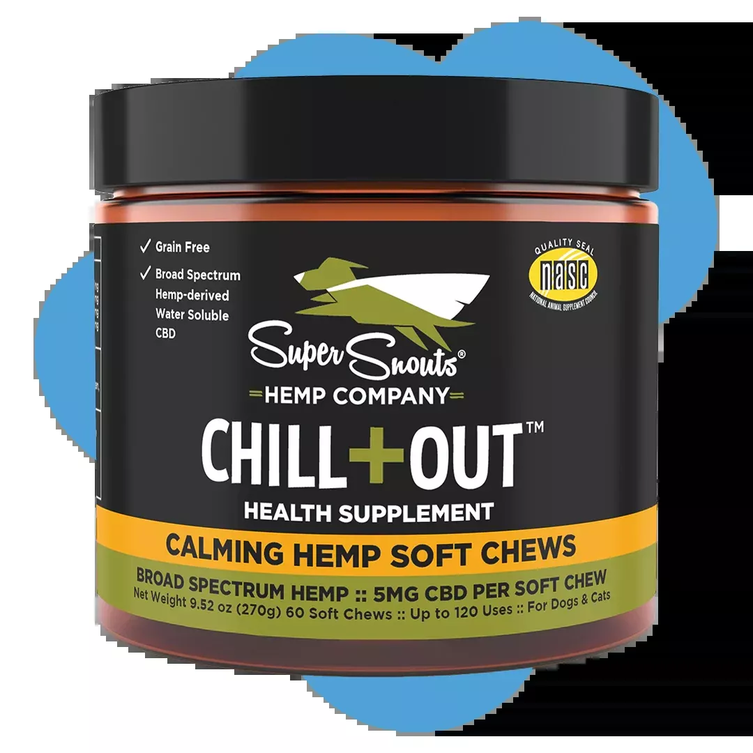 Super Snots Chill + Out Calming Hemp Dog Chews – 60 Count