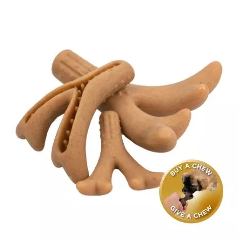 Tall Tails Antler Chew Dog Toy - Peanut Butter - Small