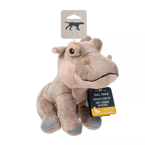Tall Tails Plush Hippo Dog Toy – 8″