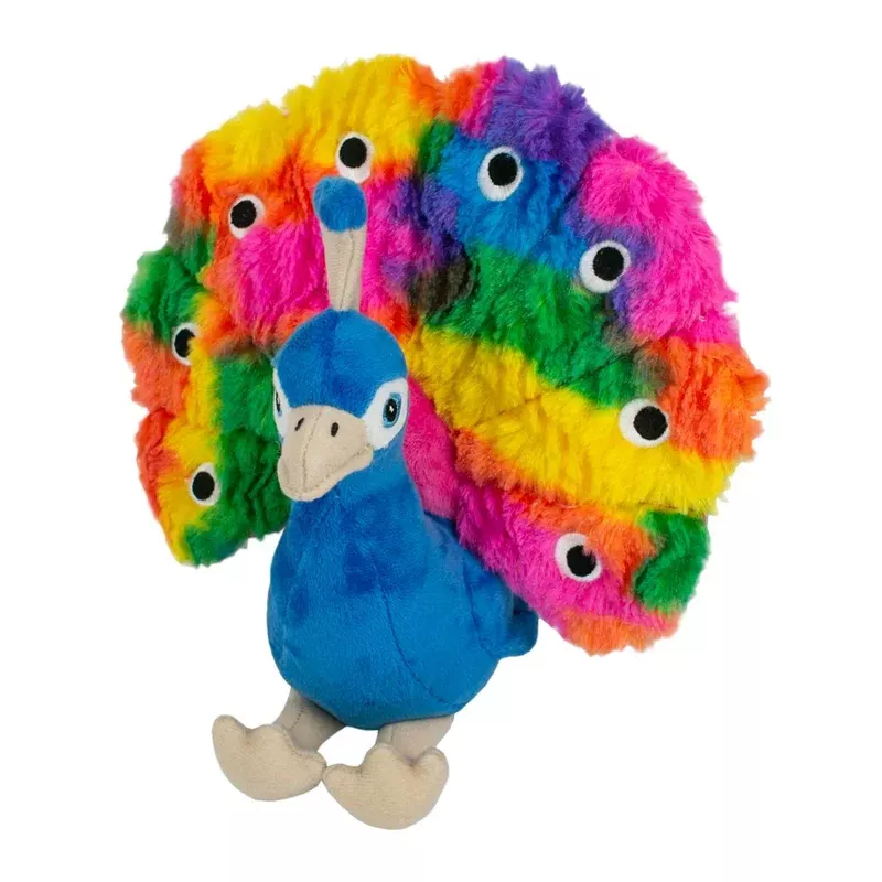 Tall Tails Plush Peacock Squeaker Toy 9″