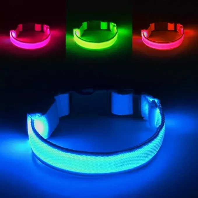Third led Dog Collar,USB Rechargeable Light Up Dog Collars,3modes,Waterproof Dog Lights for Night Walking,Make Pet Visible and Safety for Night Walking,for Small Medium Large Dogs