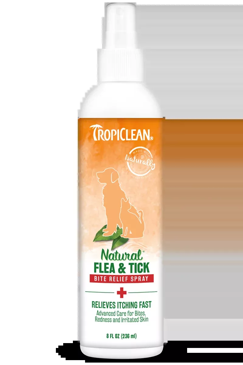 TropiClean Natural Flea & Tick Bite Relief Spray for Dogs and Cats